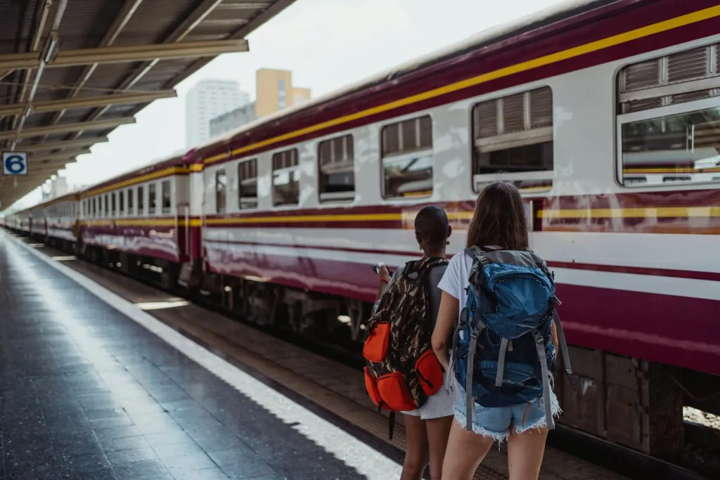 Two Women Standing at the Platform